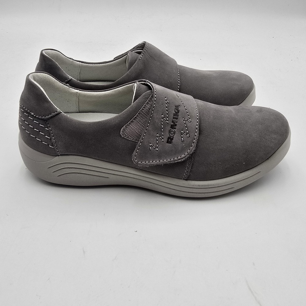 Romika Slip-On‎ Shoes Womens Size 6.5 Gray Nubuck Comfort EU 37 New Casual
